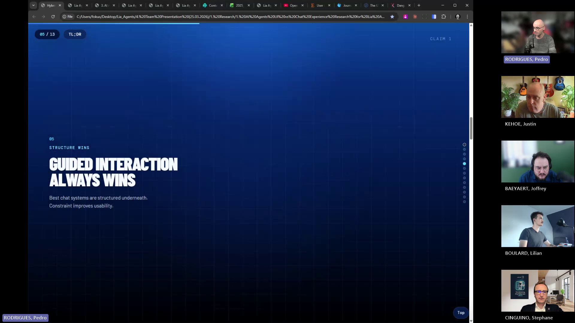 Team presentation — experience directions