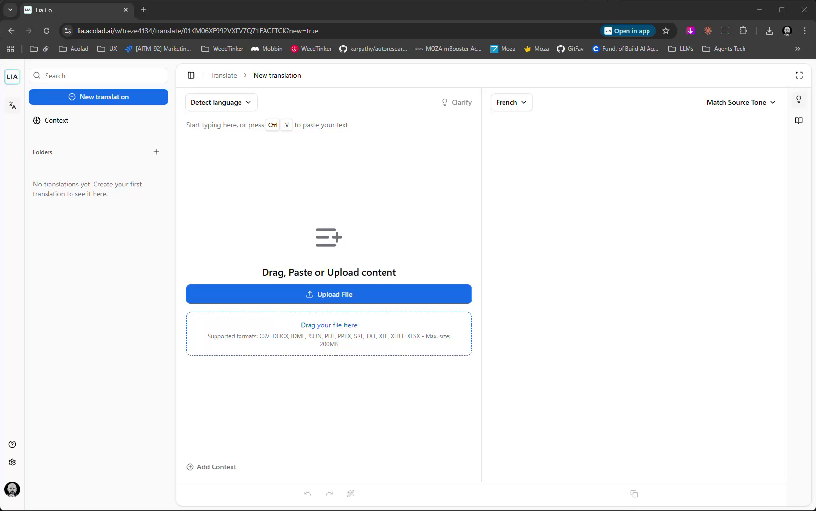 Translation empty state