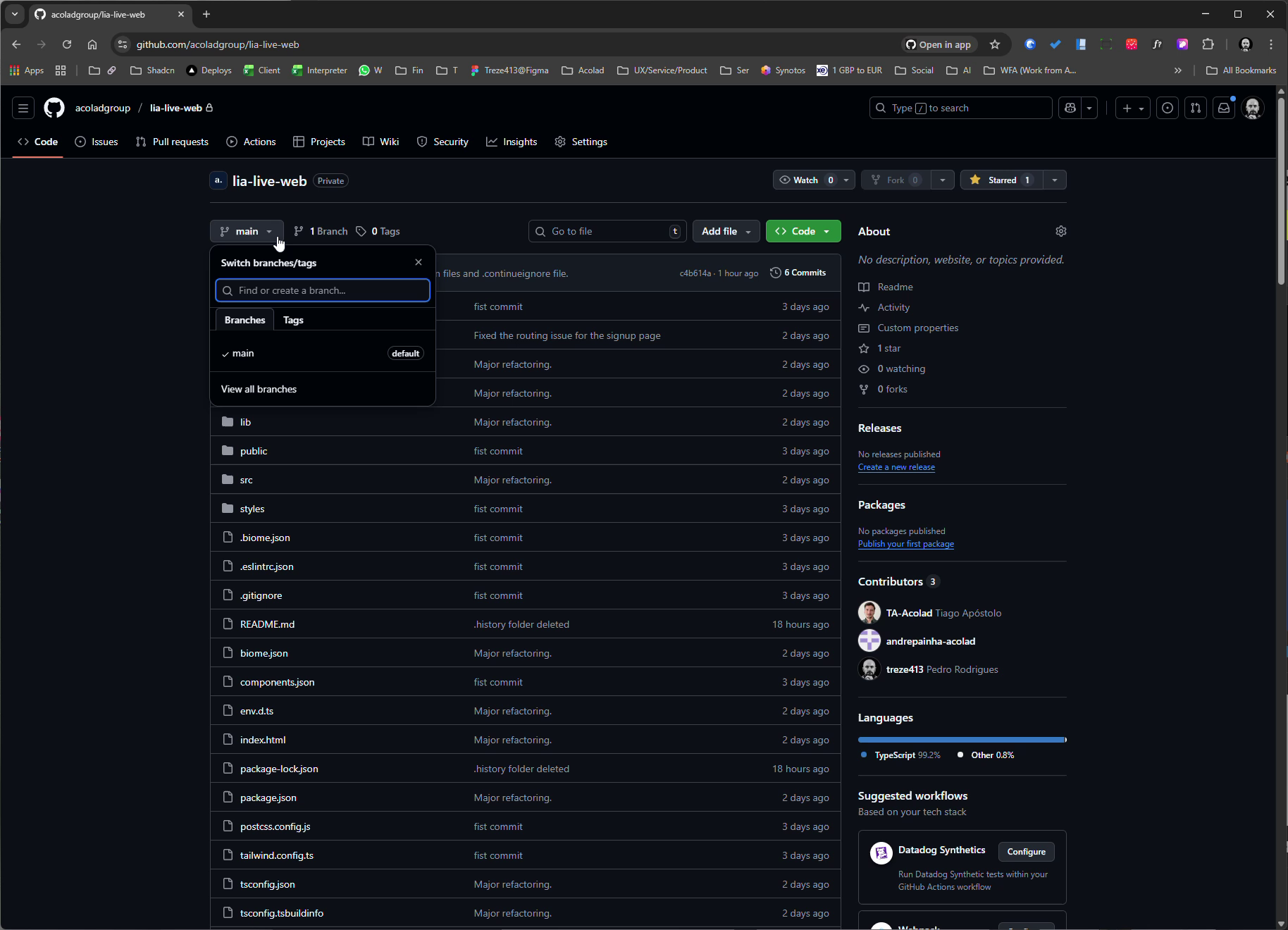 Lia Live GitHub repository overview