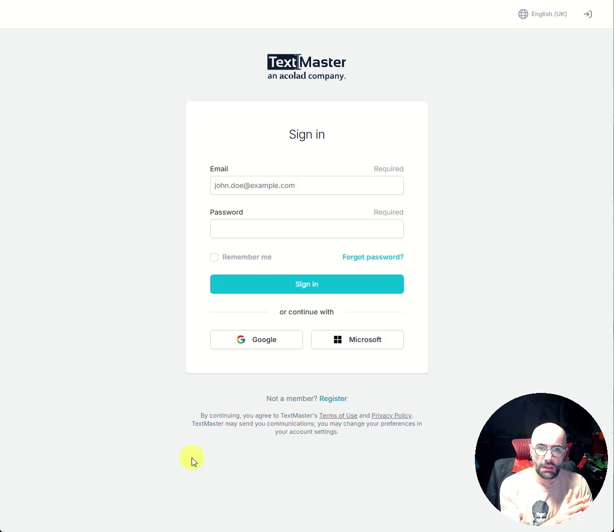 TextMaster self-registration UX assessment