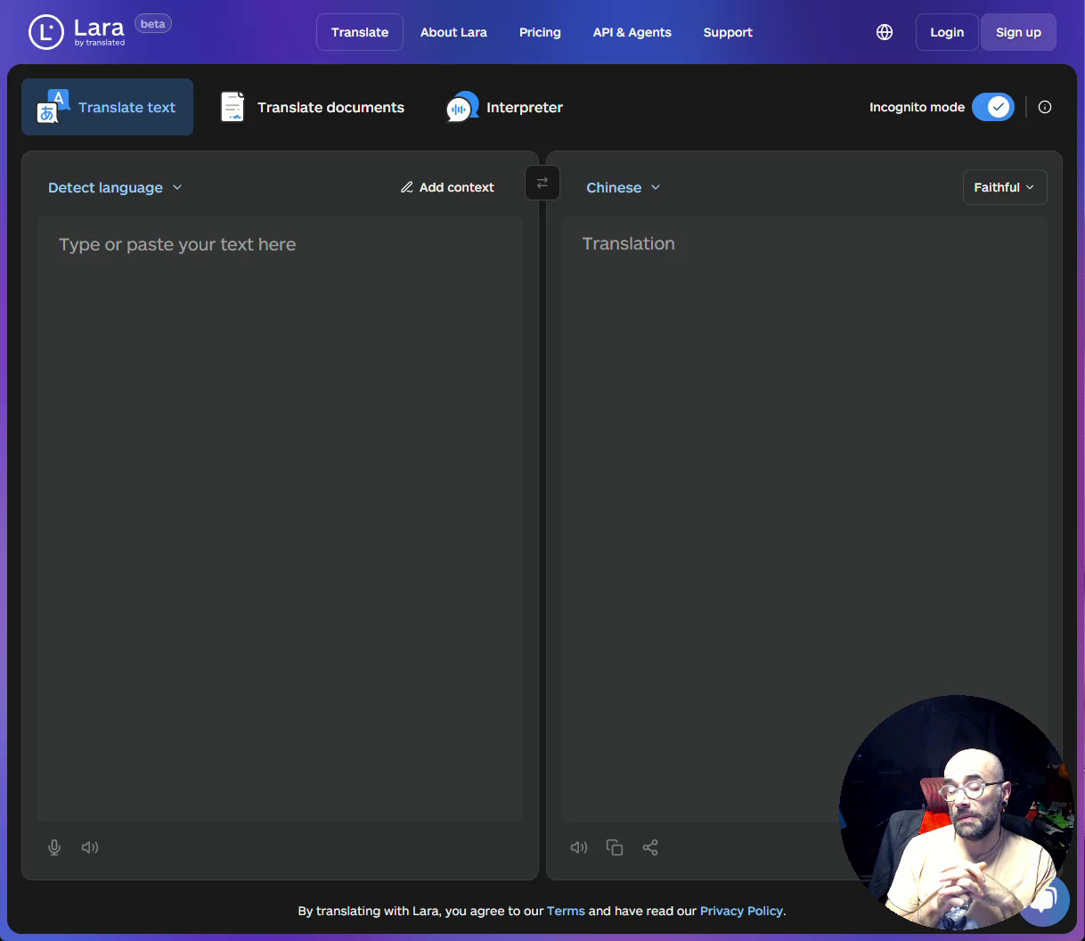 LarabyTranslated self-registration UX assessment