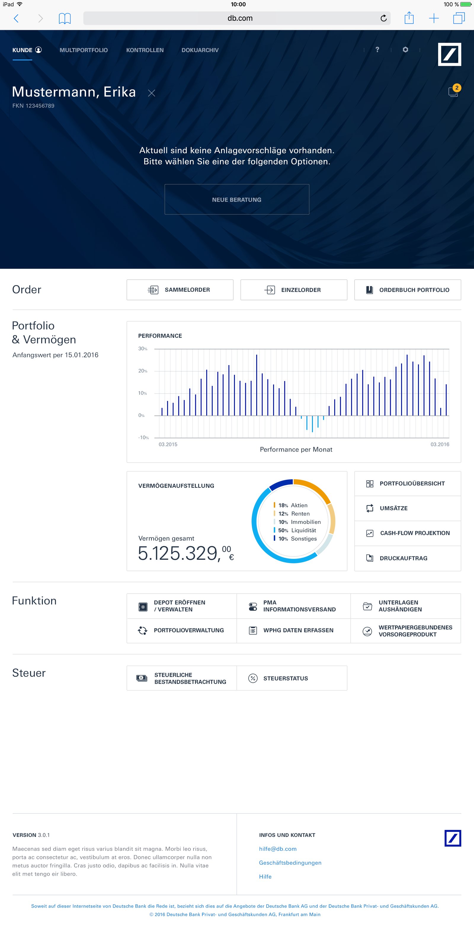 Customer Portfolio Overview screen 10