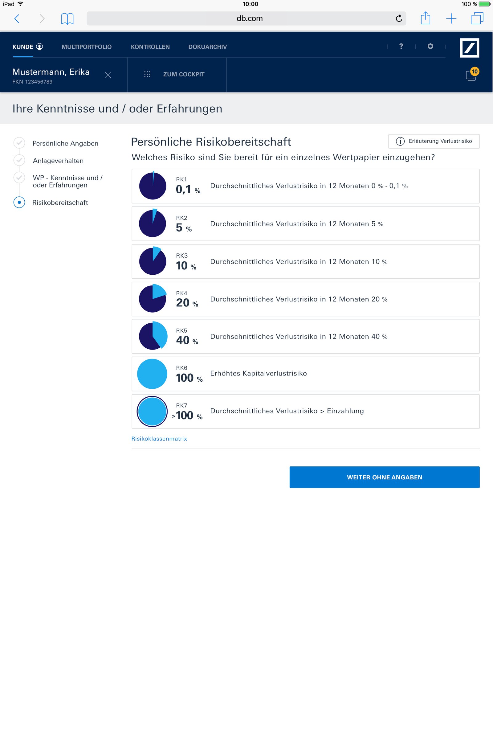 Customer Portfolio Overview screen 15