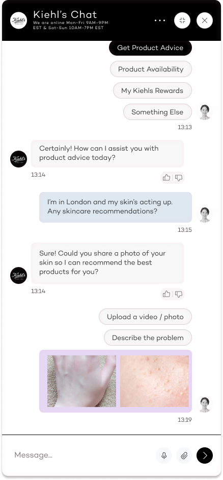 L'Oréal AI Chatbot prototype screen 7