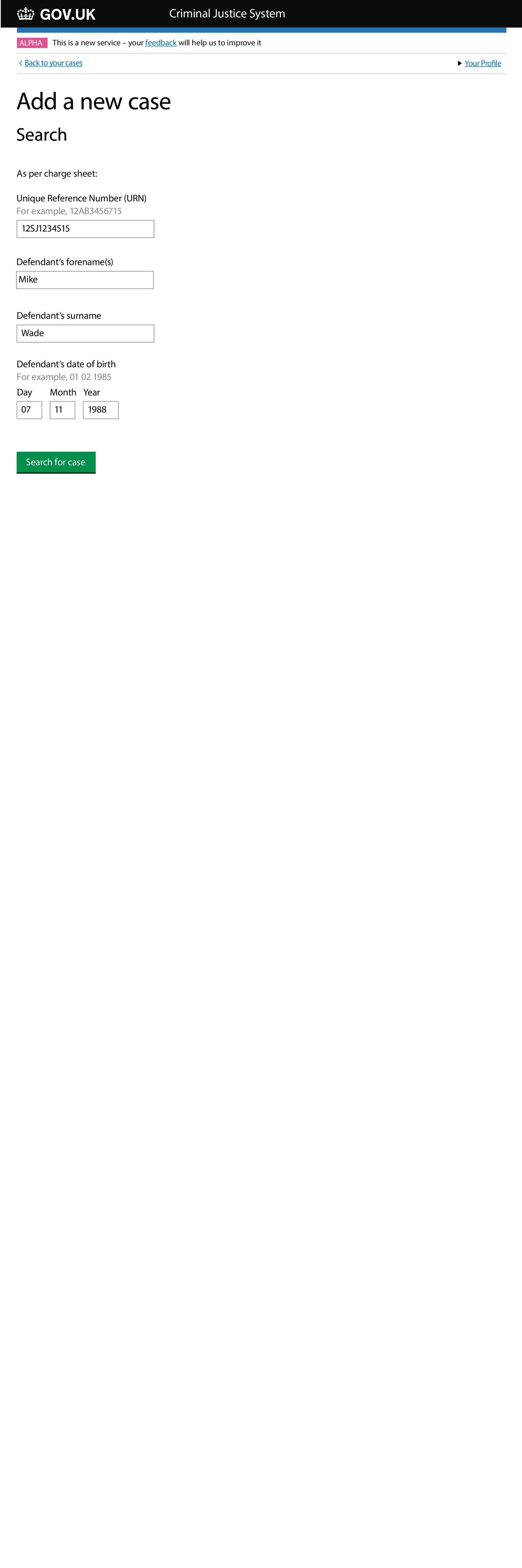 Your Cases Add a New Case step 4